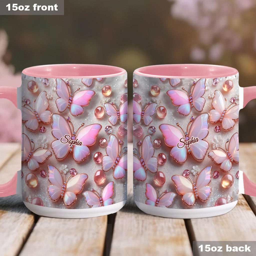 Stunning Butterflies - Personalized Butterfly Accent Mug