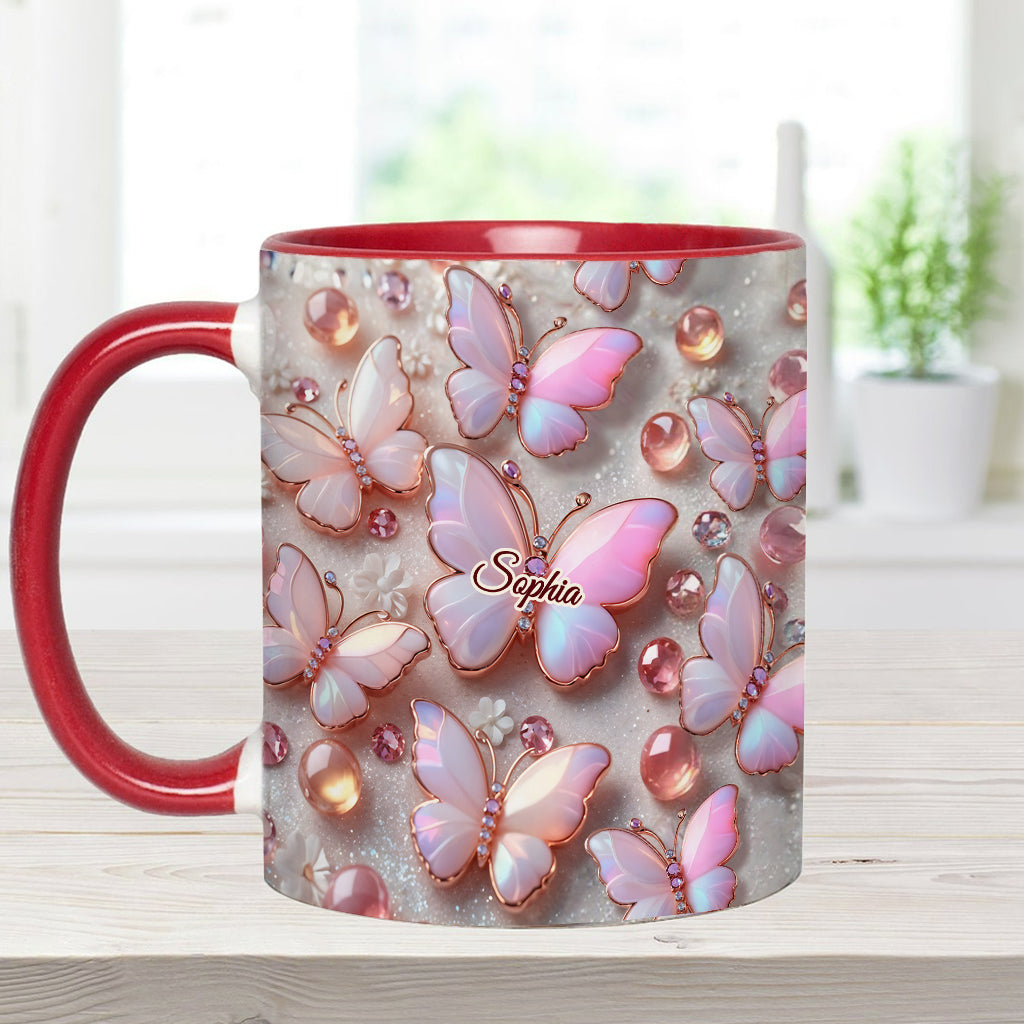 Stunning Butterflies - Personalized Butterfly Accent Mug