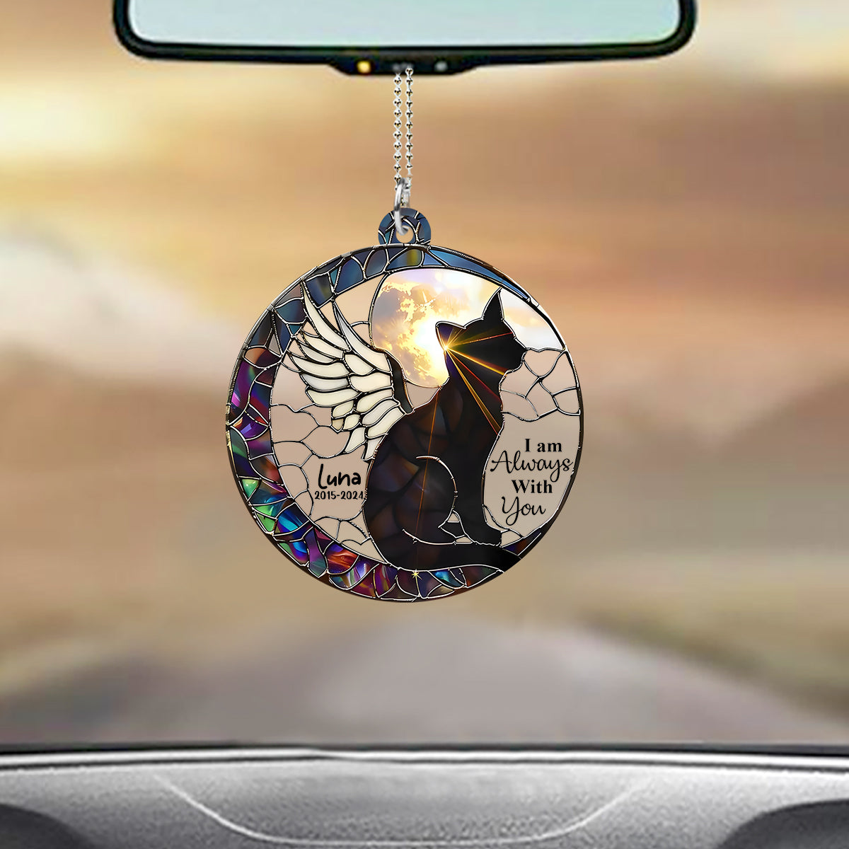 I Am Always With You - Personalized Cat Custom Shaped Car Ornament