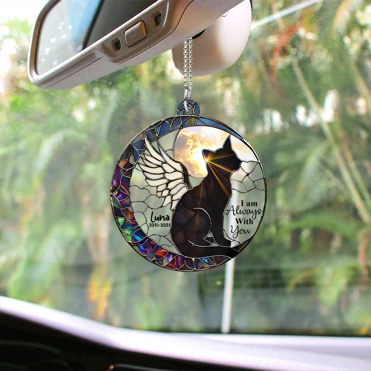 I Am Always With You - Personalized Cat Custom Shaped Car Ornament