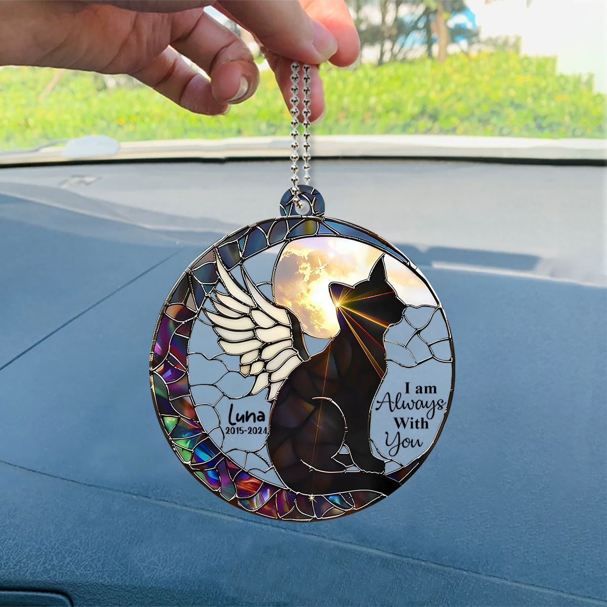I Am Always With You - Personalized Cat Custom Shaped Car Ornament