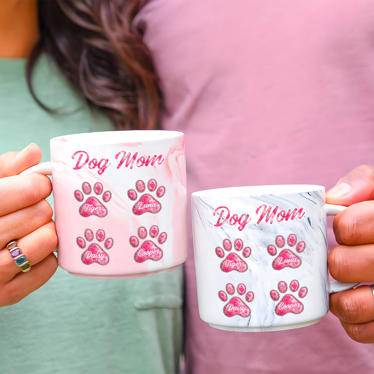 Mug personnalisé en marbre pour amoureux des chiens