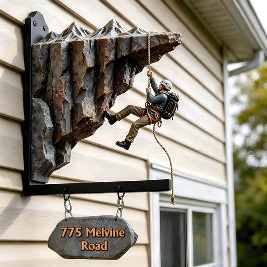 Mountain Climbing Adventure - Personalized Rock Climbing Wooden Wall Mount Sign