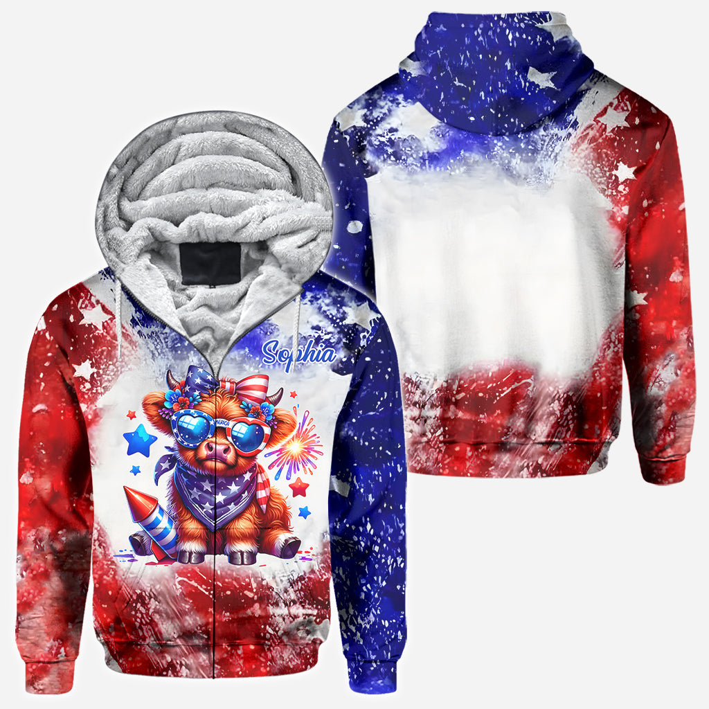 T-shirt personnalisé « Vache des Highlands » pour le 4 juillet