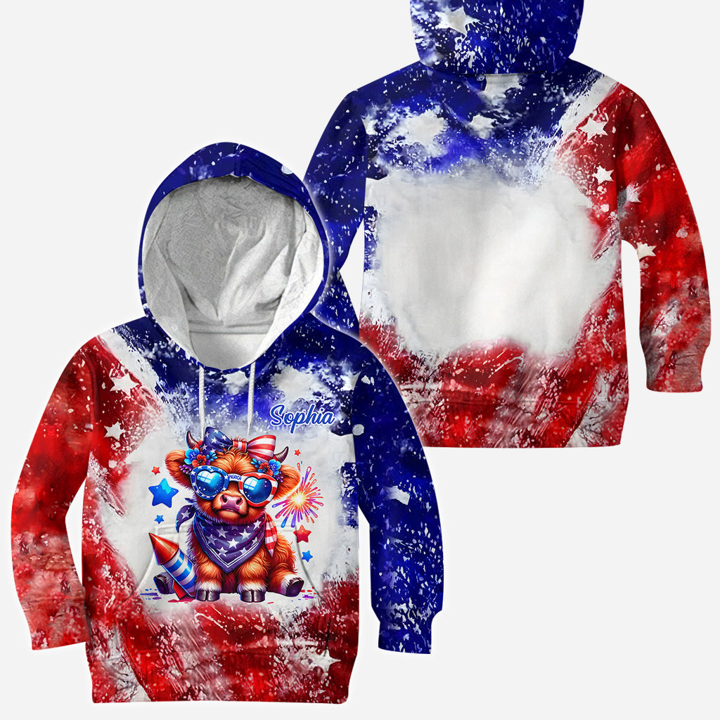 T-shirt personnalisé « Vache des Highlands » pour le 4 juillet