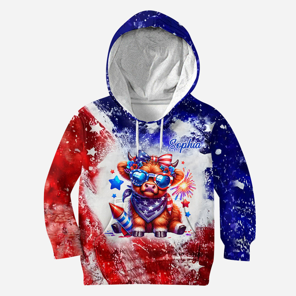 T-shirt personnalisé « Vache des Highlands » pour le 4 juillet