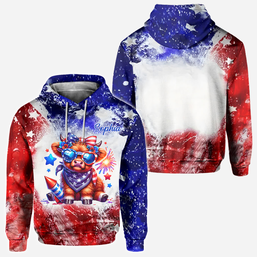 T-shirt personnalisé « Vache des Highlands » pour le 4 juillet