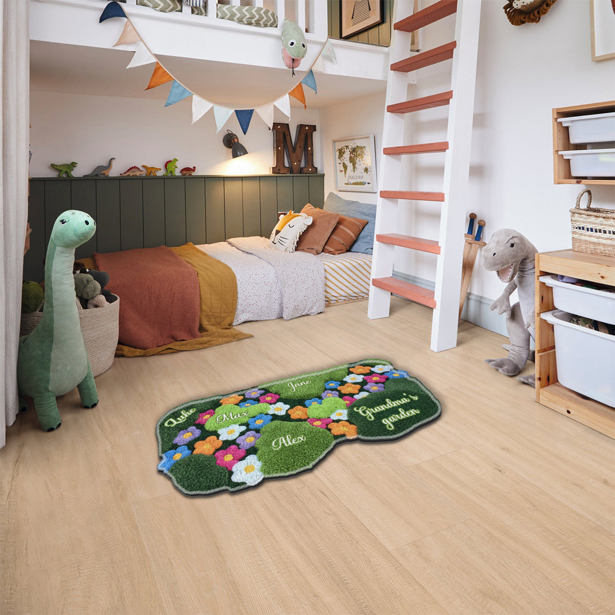 Le jardin de grand-mère - Tapis tufté antidérapant personnalisé pour grand-mère