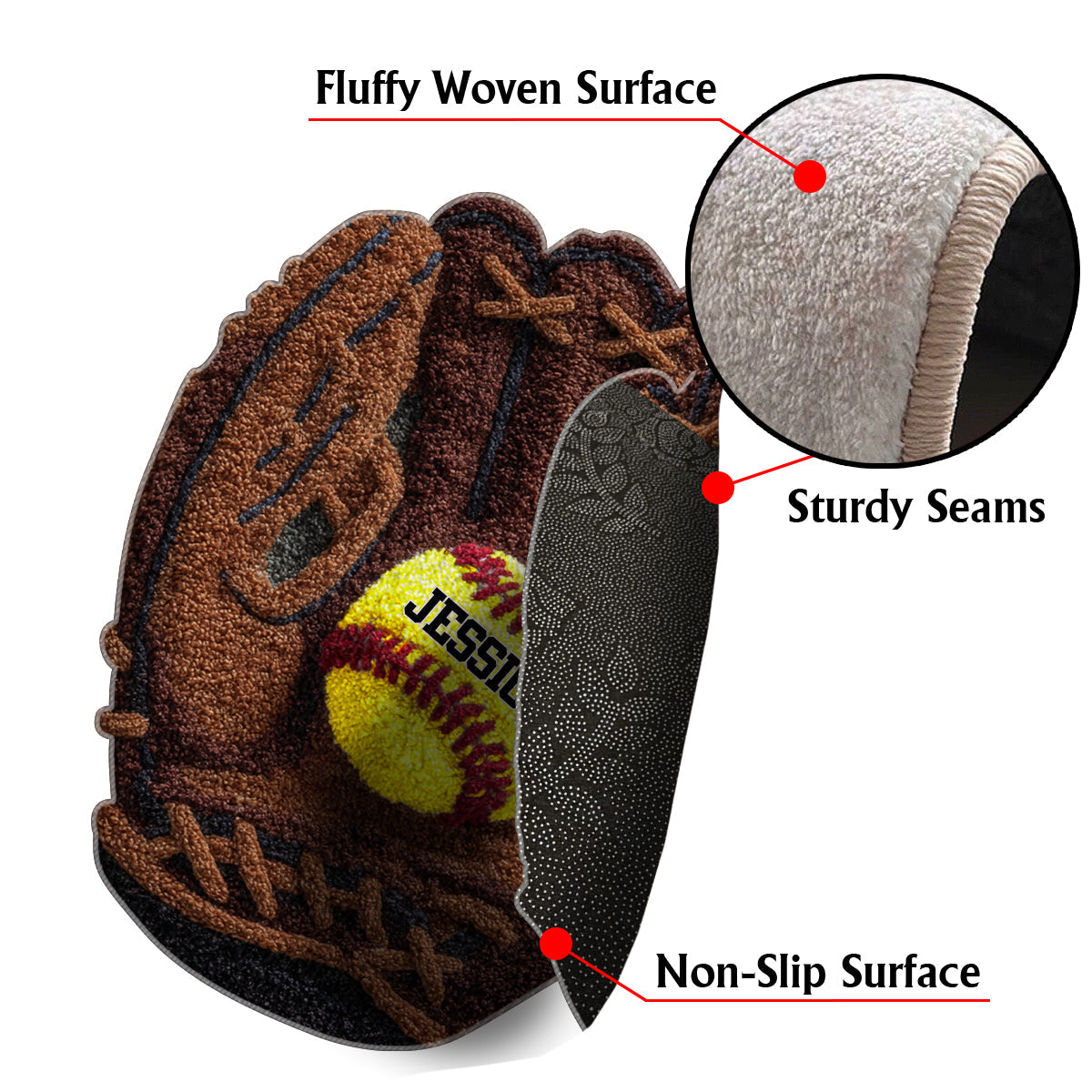 Softball Lover - Personalized Softball Non-Slip Tufted Rug