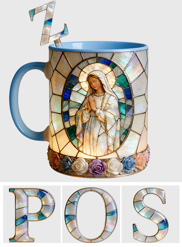 Notre-Dame de Grâce - Mug personnalisé chrétien avec agitateurs en acrylique