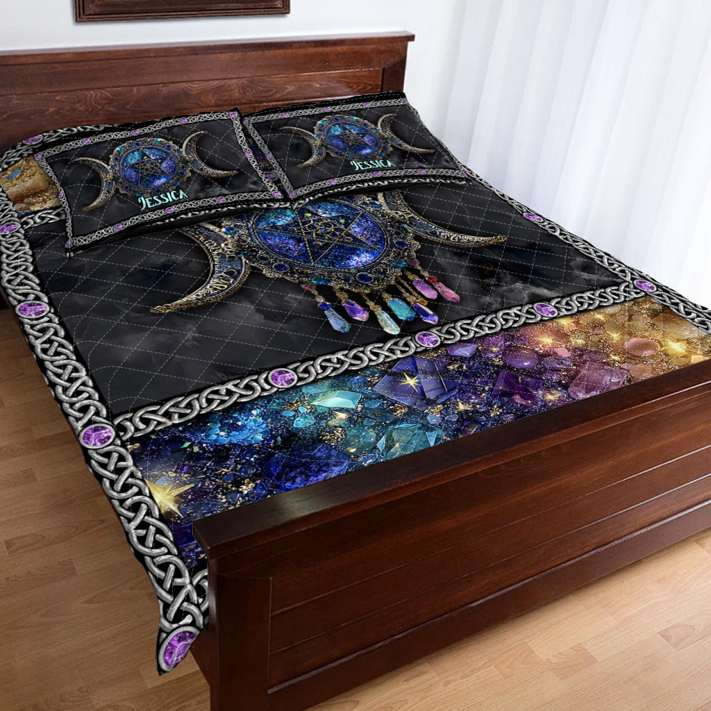 Tripple Moon - Personalized Witch Quilt Set