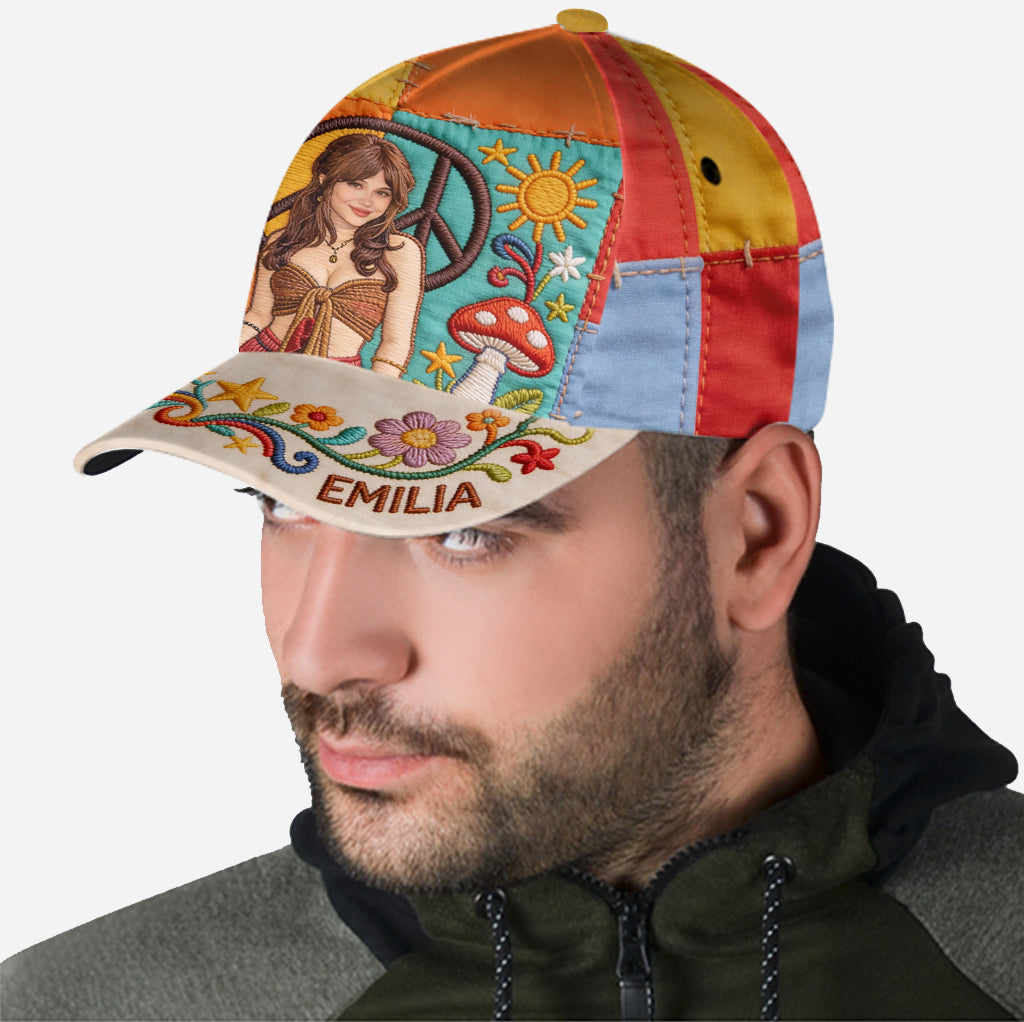 Paix Amour Soleil - Casquette Classique Hippie Personnalisée