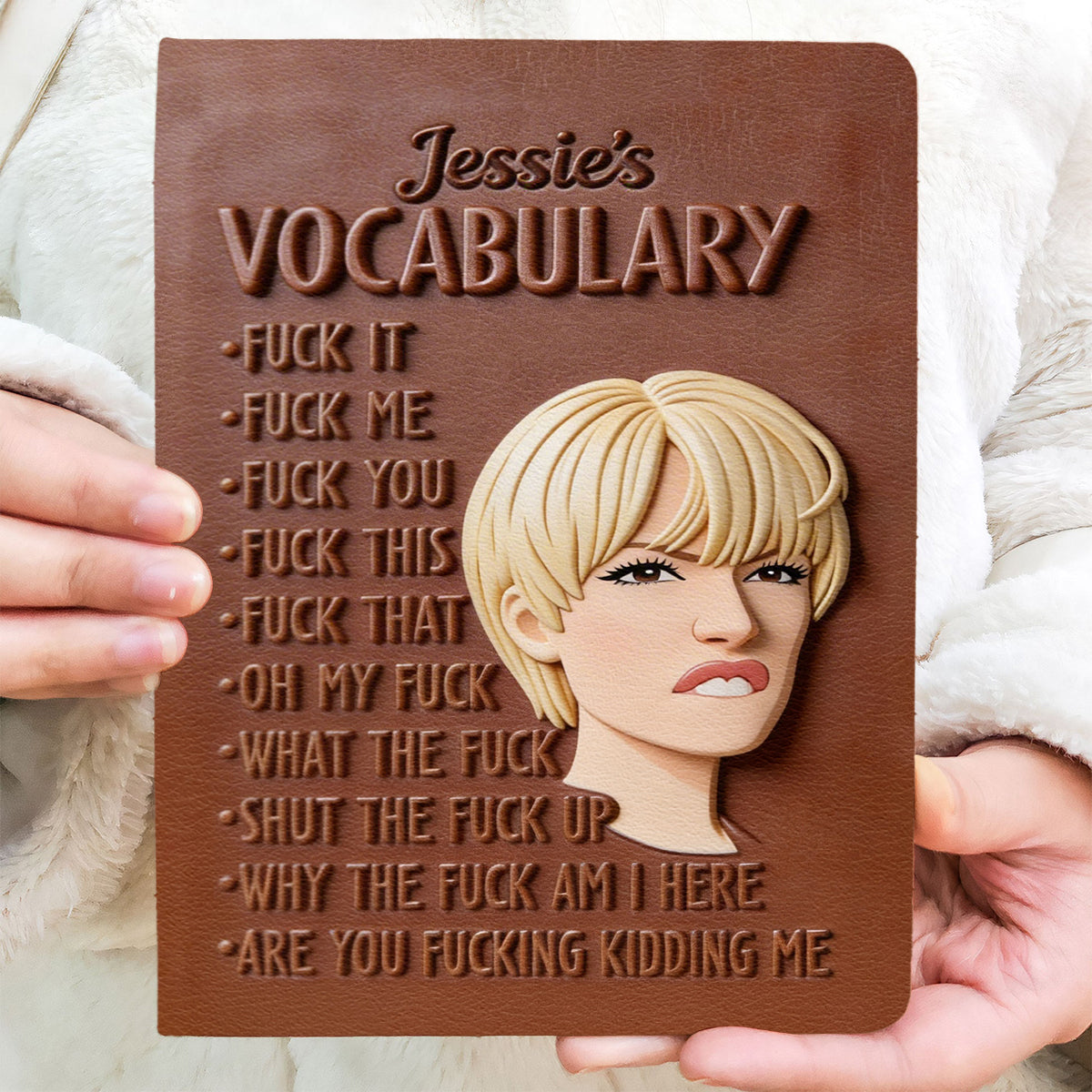 Vocabulary - Custom Job Title - Fun Gifts - Personalized Colleague Leather Journal