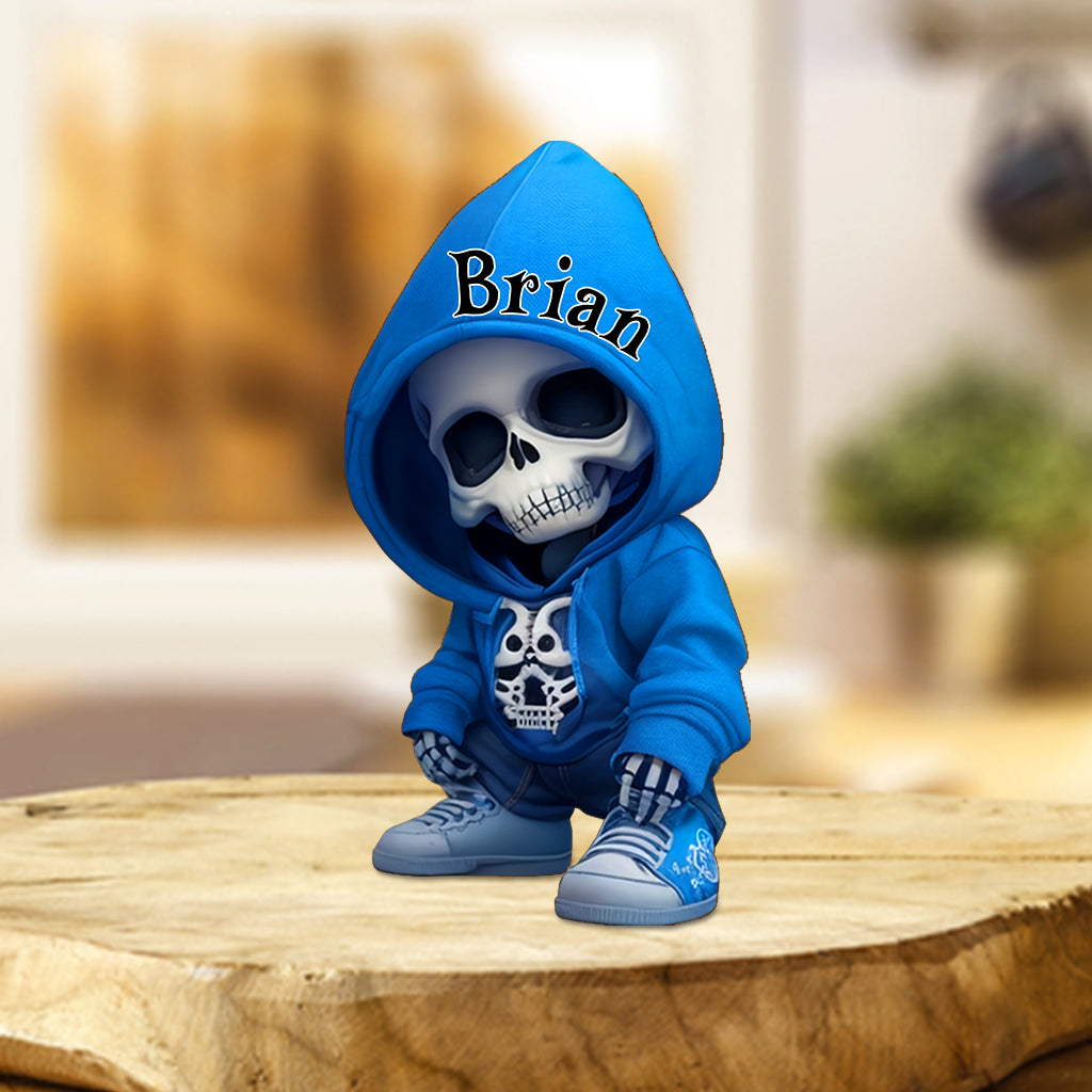 Crâne stylé - Plaque acrylique personnalisée en forme de crâne