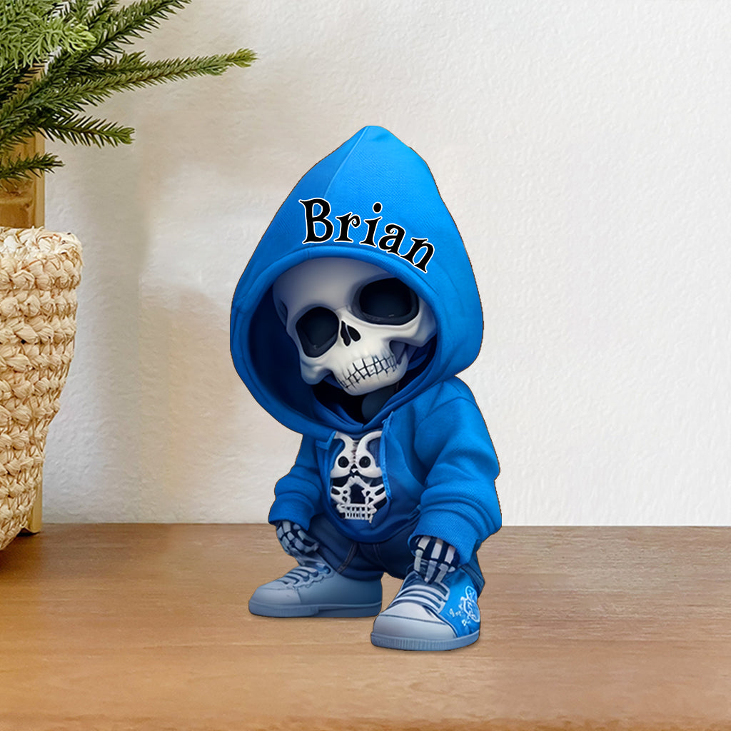 Crâne stylé - Plaque acrylique personnalisée en forme de crâne