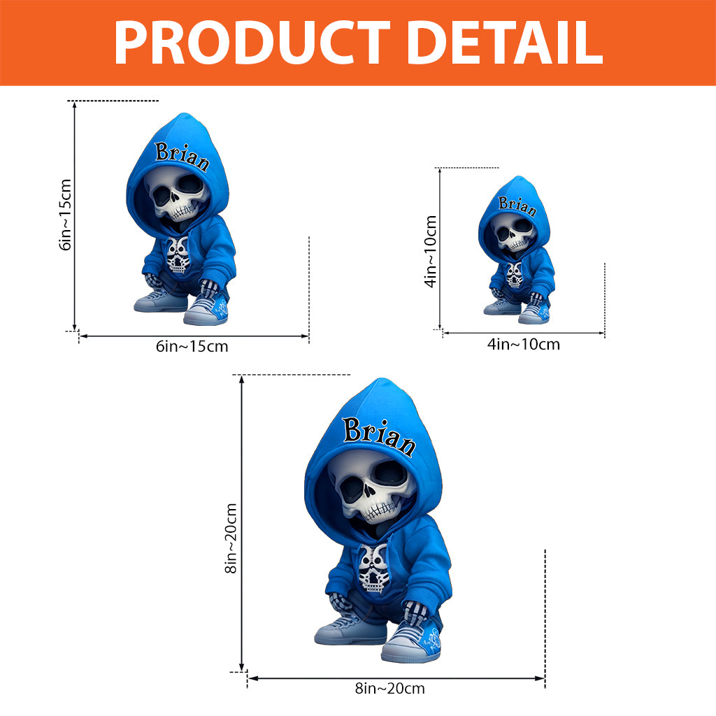 Crâne stylé - Plaque acrylique personnalisée en forme de crâne