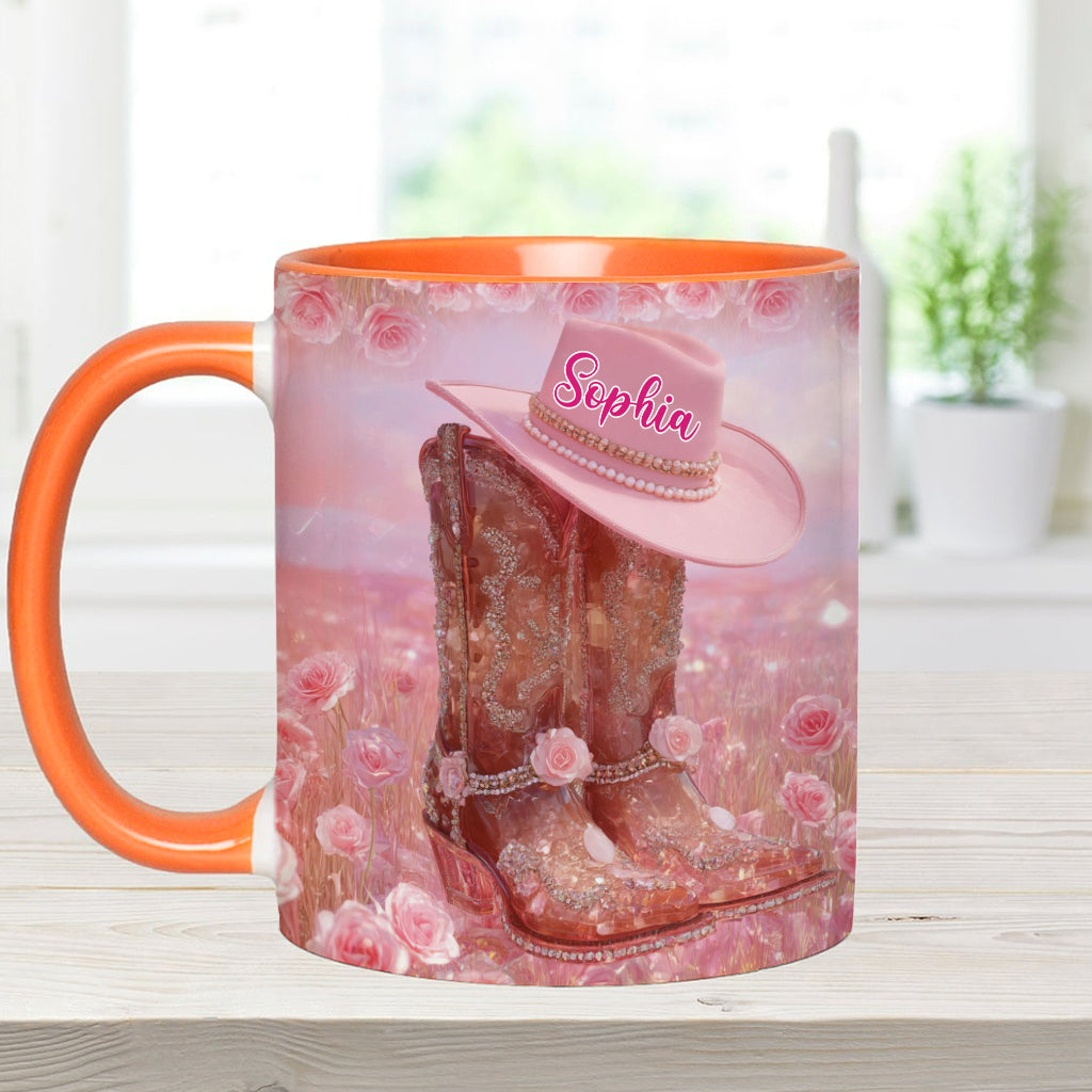Mug personnalisé « Cowgirl fleurie »