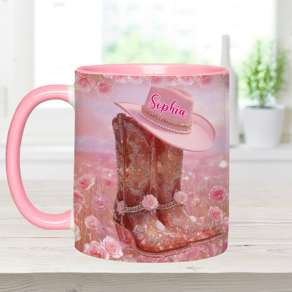 Mug personnalisé « Cowgirl fleurie »