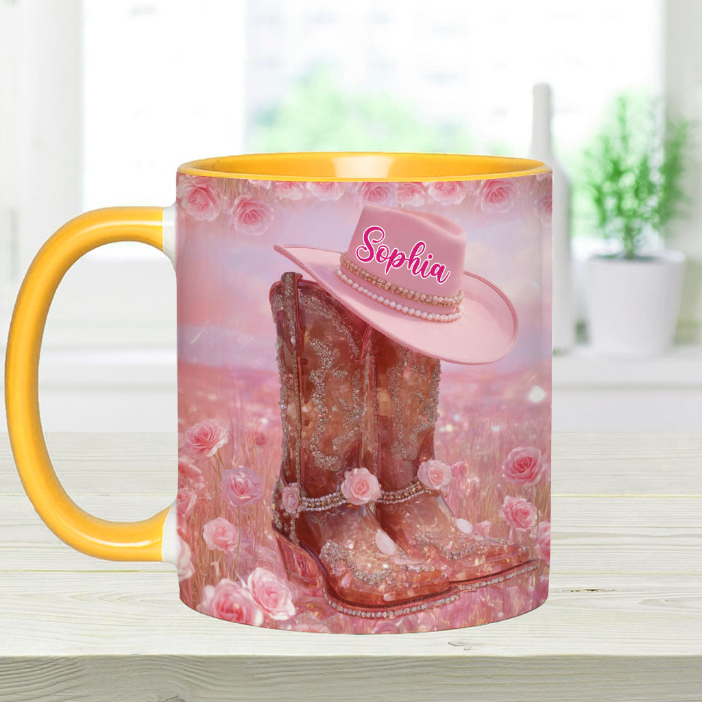 Mug personnalisé « Cowgirl fleurie »