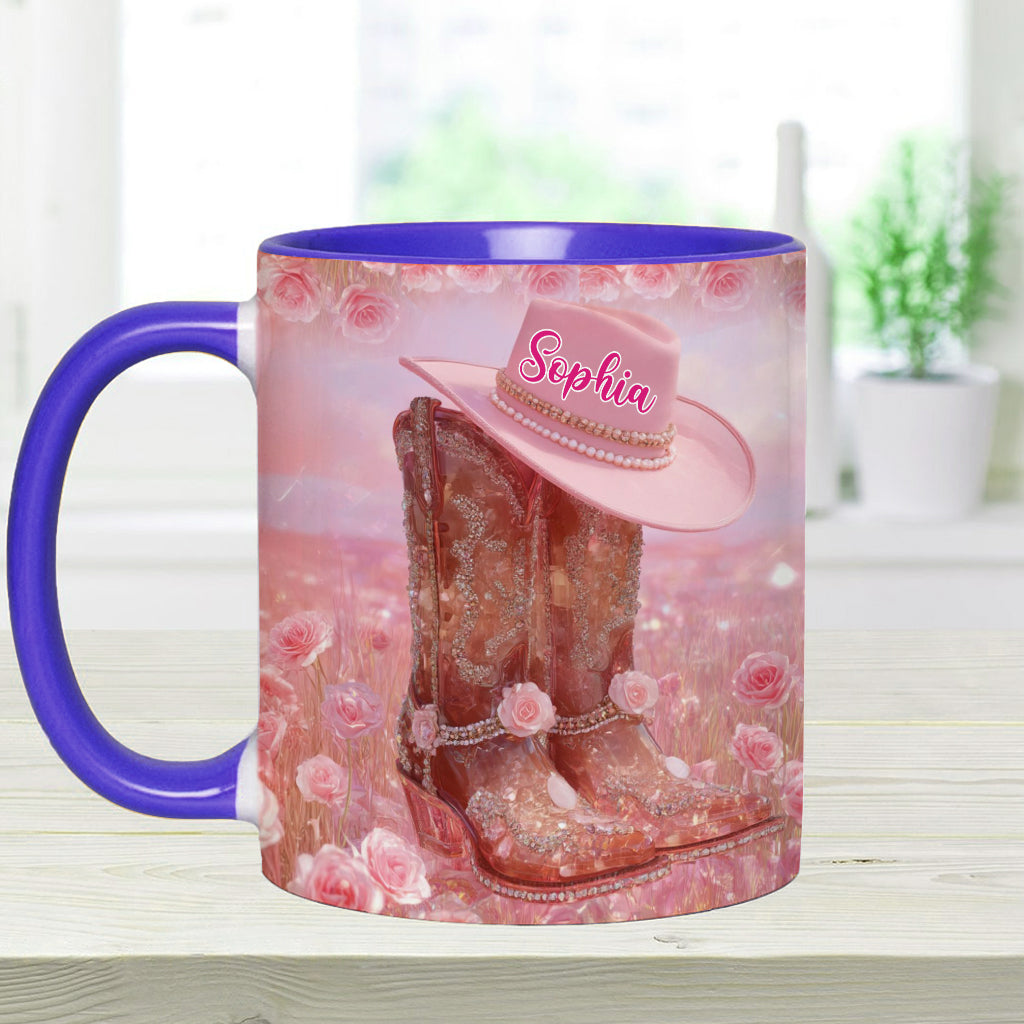Mug personnalisé « Cowgirl fleurie »