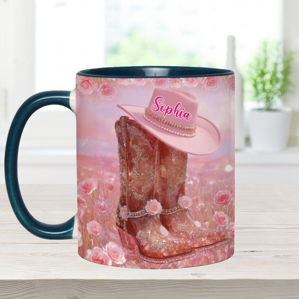 Mug personnalisé « Cowgirl fleurie »