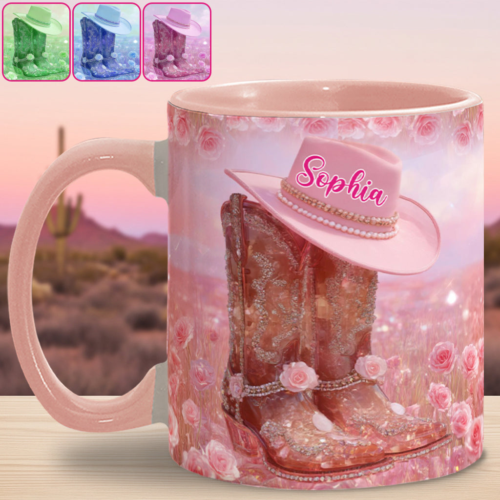 Mug personnalisé « Cowgirl fleurie »