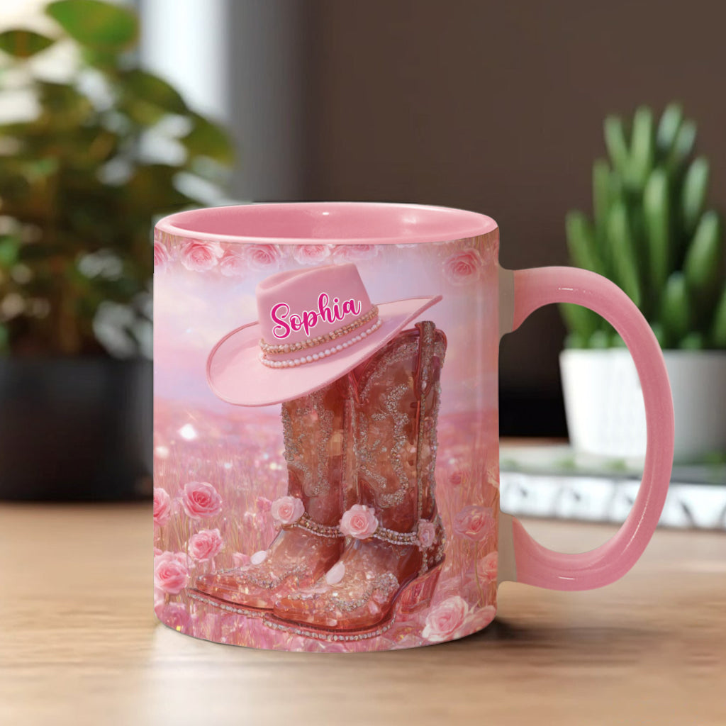 Mug personnalisé « Cowgirl fleurie »