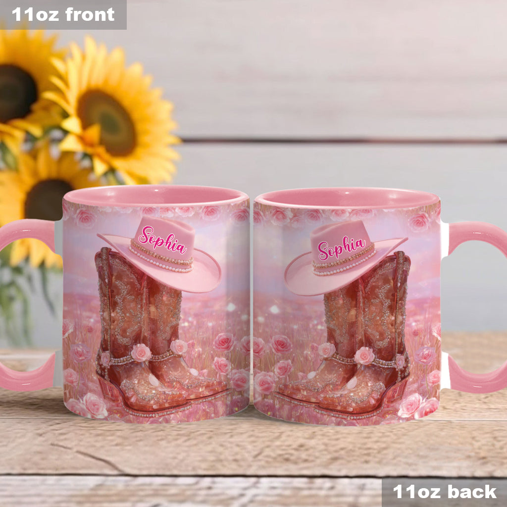 Mug personnalisé « Cowgirl fleurie »