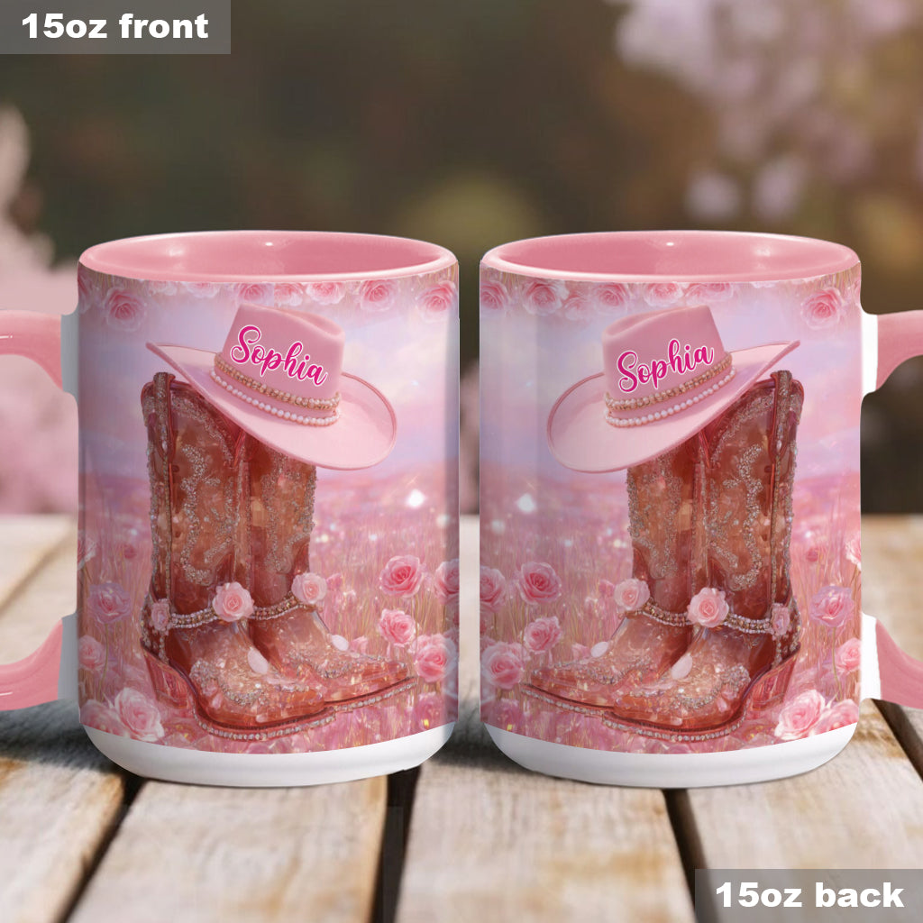 Mug personnalisé « Cowgirl fleurie »