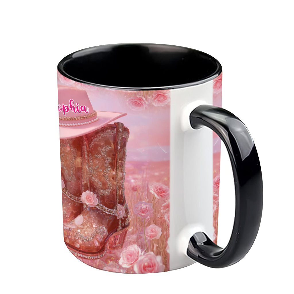 Mug personnalisé « Cowgirl fleurie »