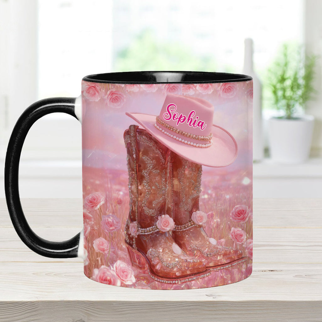 Mug personnalisé « Cowgirl fleurie »