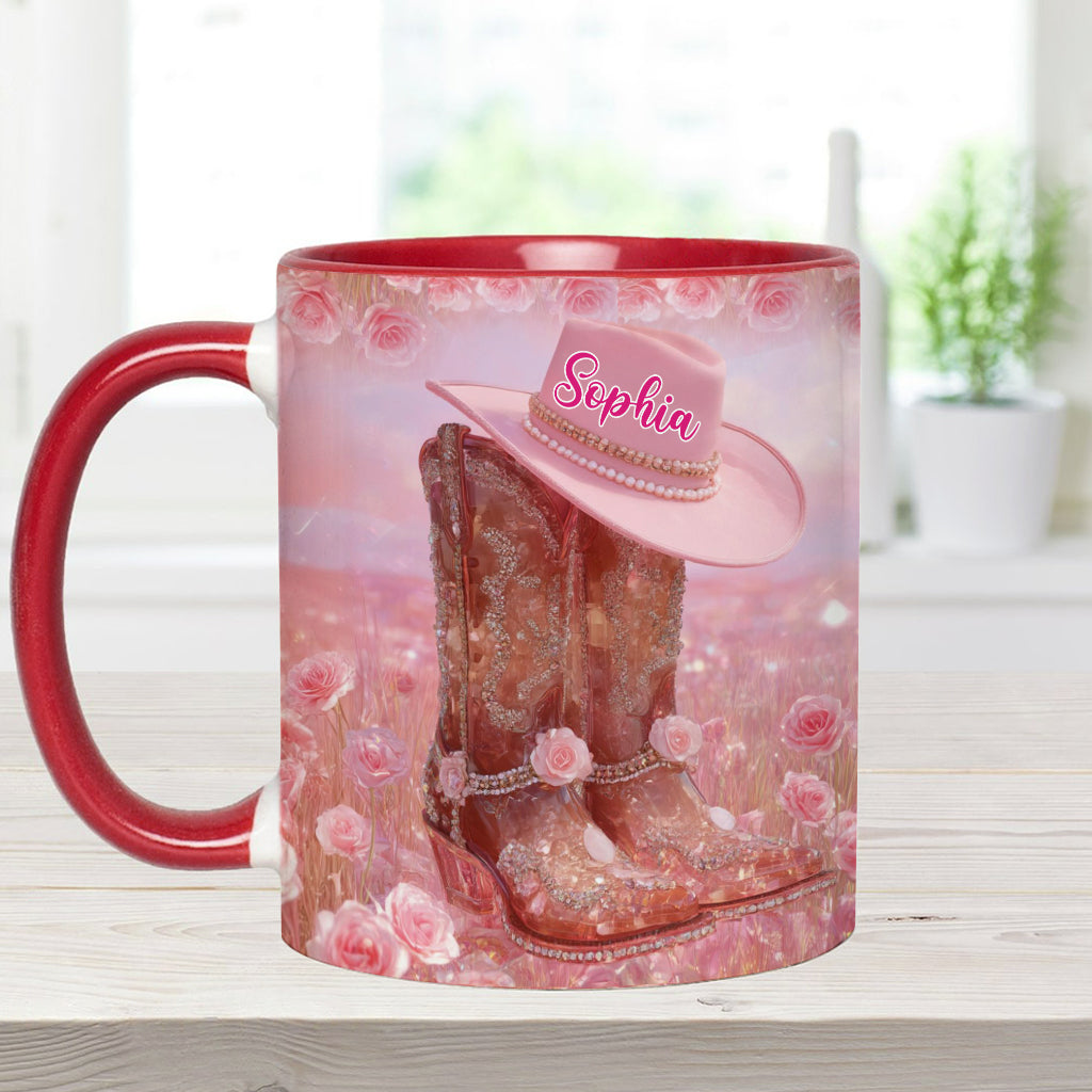 Mug personnalisé « Cowgirl fleurie »