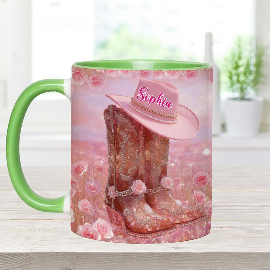 Mug personnalisé « Cowgirl fleurie »