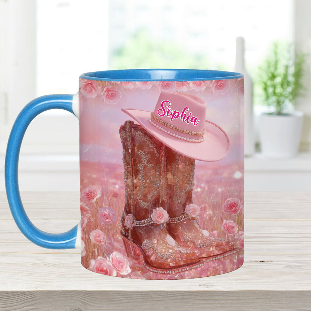 Mug personnalisé « Cowgirl fleurie »