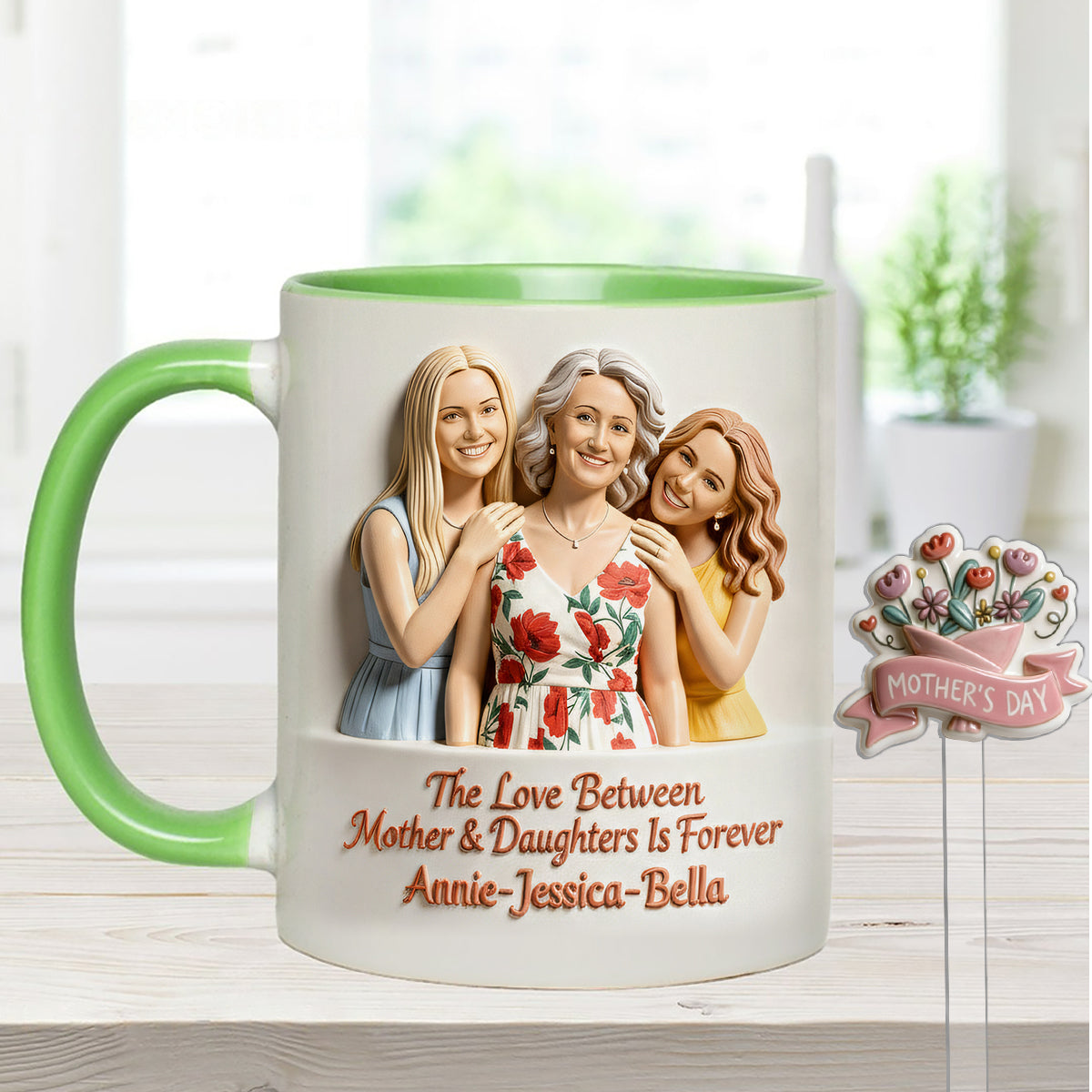 Perfect Gift for Mom - Personalized Mother Set Accent Mug with Acrylic Stirrers