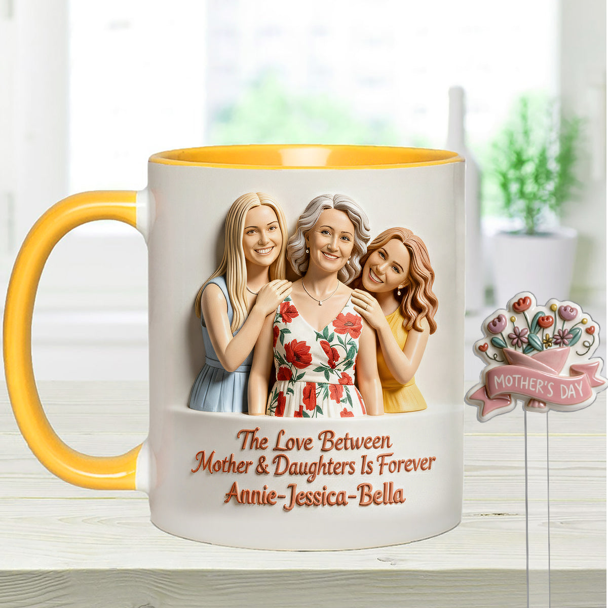 Perfect Gift for Mom - Personalized Mother Set Accent Mug with Acrylic Stirrers