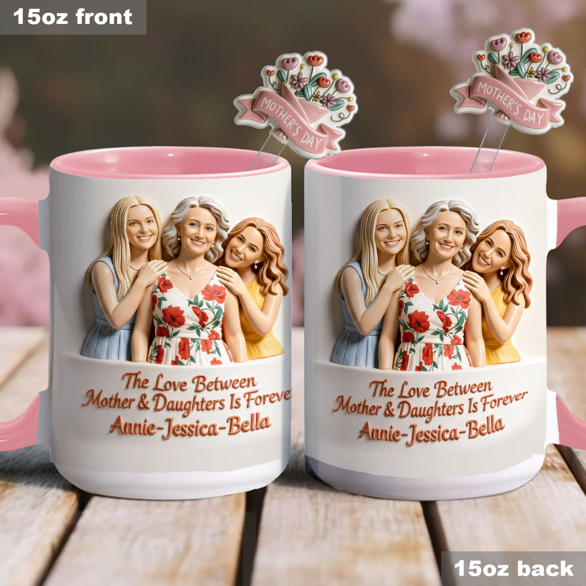 Perfect Gift for Mom - Personalized Mother Set Accent Mug with Acrylic Stirrers