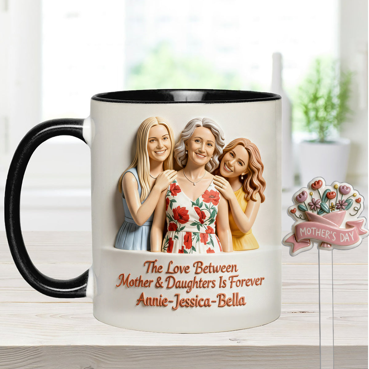 Perfect Gift for Mom - Personalized Mother Set Accent Mug with Acrylic Stirrers