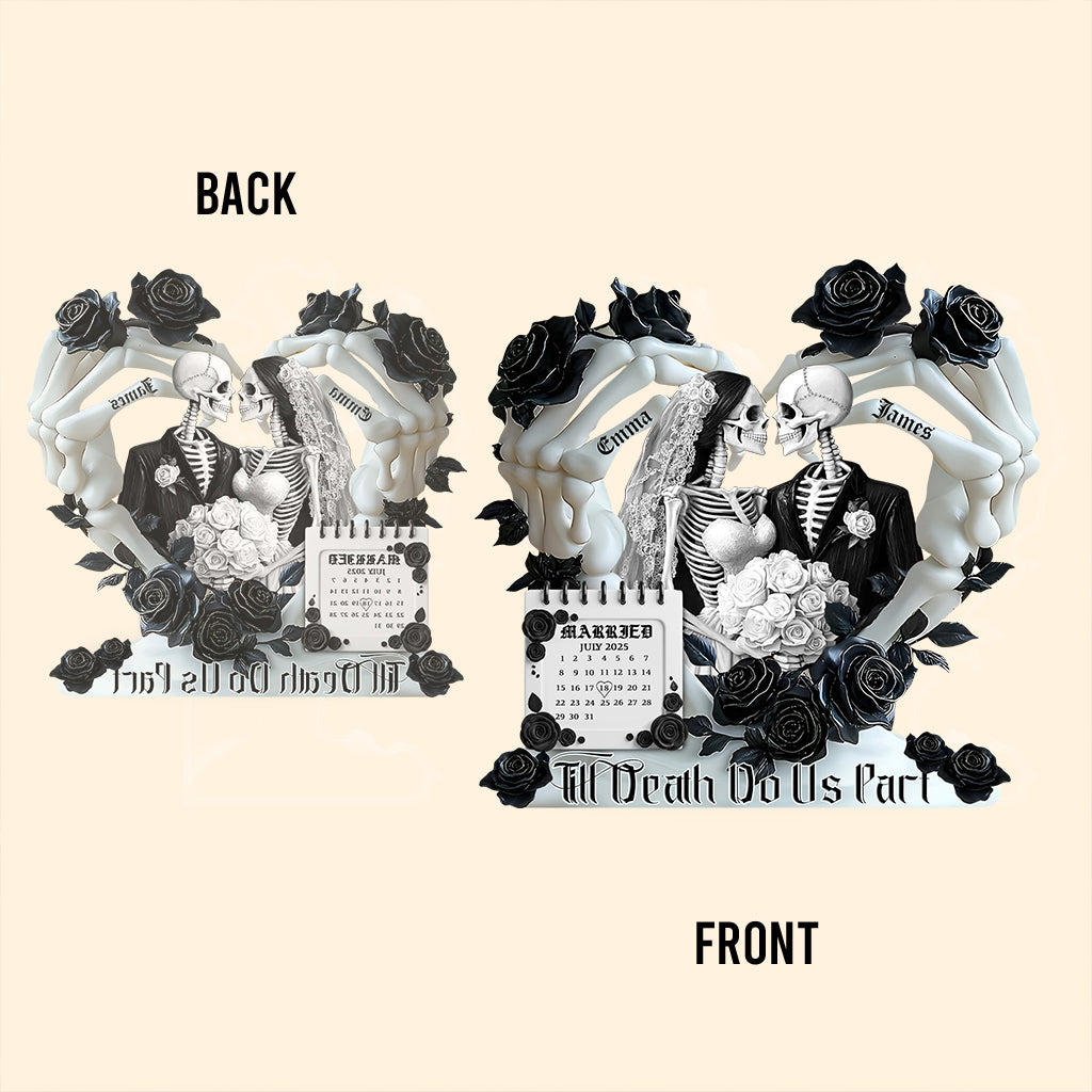 Jusqu'à ce que la mort nous sépare - Plaque acrylique personnalisée pour couple