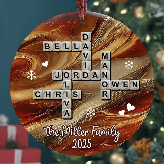 Mots croisés Scrabble - Ornement familial personnalisé