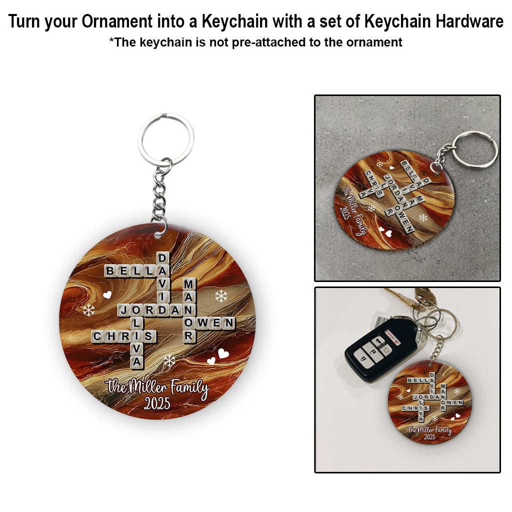 Mots croisés Scrabble - Ornement familial personnalisé