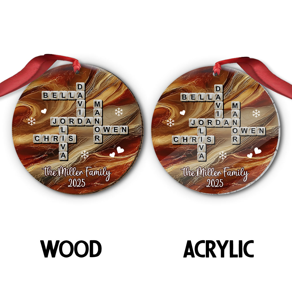 Mots croisés Scrabble - Ornement familial personnalisé