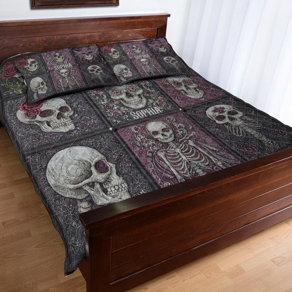 Love Skull - Personalized Skull Quilt Set