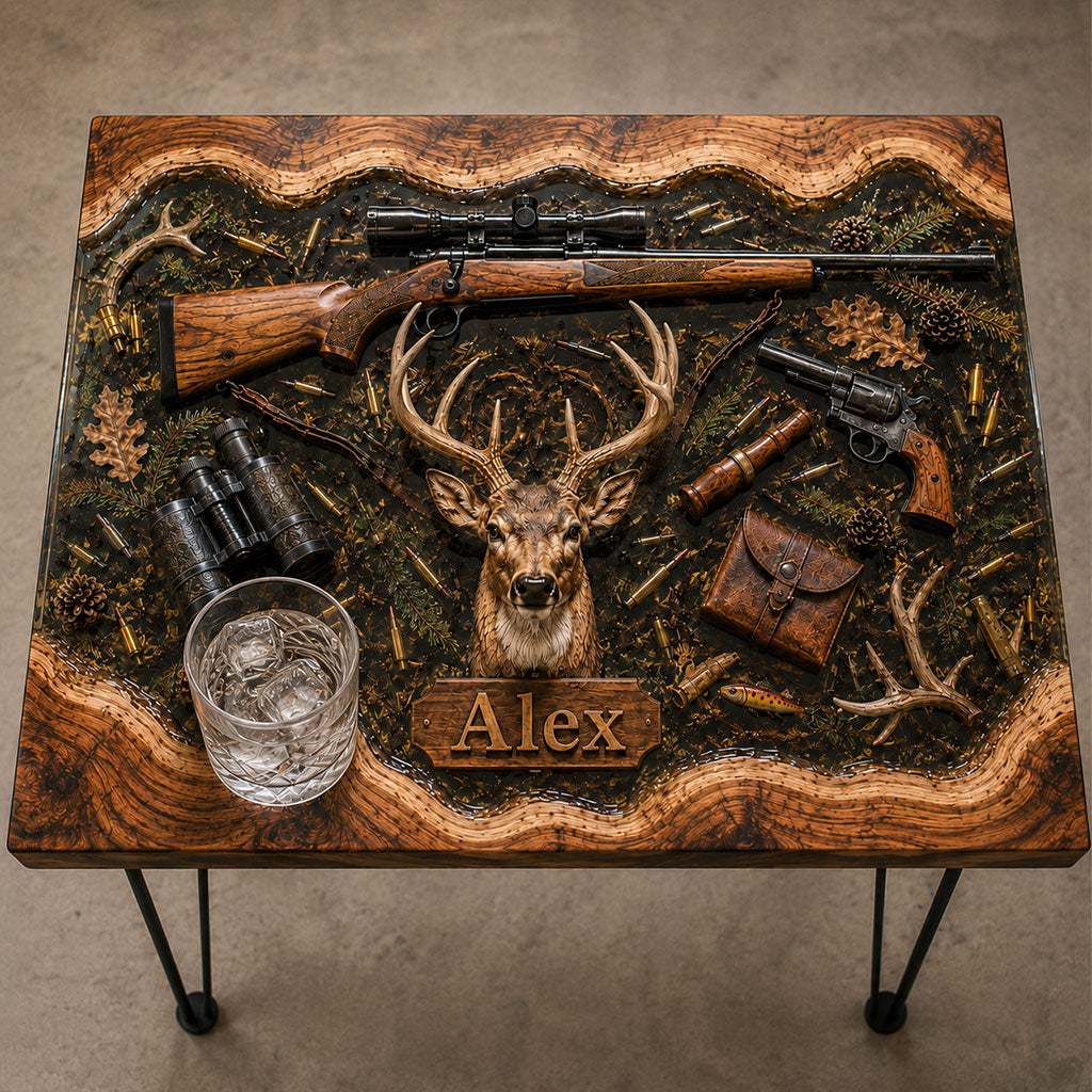Smoke 'Em - Personalized Hunting Table Custom Shape