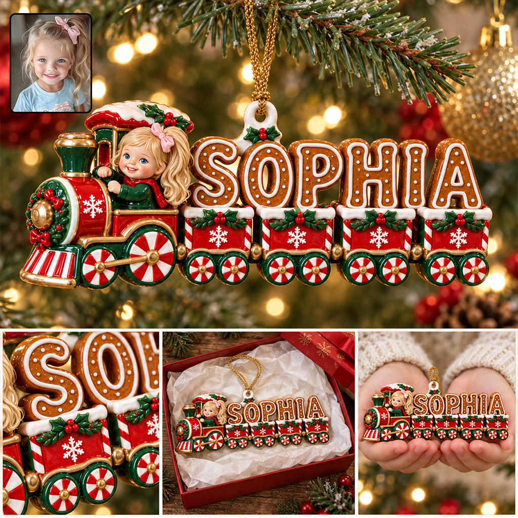Name Letter Train Alphabet Gift For Kids - Personalized Kid Premium 3D Ornament