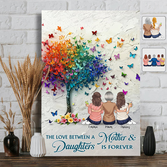 Mère et fille liées à jamais - Toile et affiche personnalisées pour maman