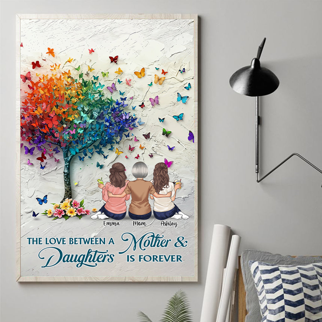 Mother And Daughter Forever Linked Together - Personalized Mother Canvas And Poster