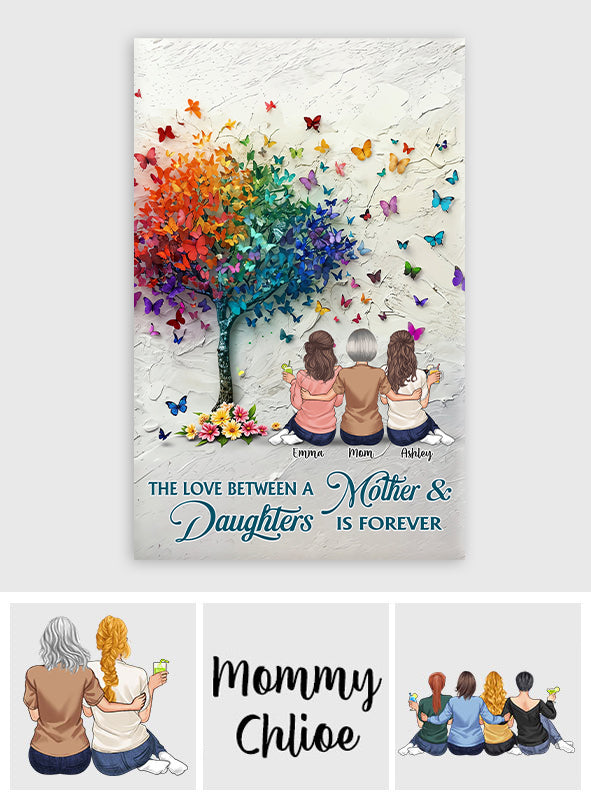 Mother And Daughter Forever Linked Together - Personalized Mother Canvas And Poster