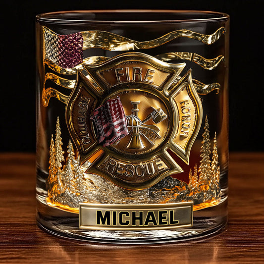 Pompier courageux - Verre à whisky personnalisé pour pompier