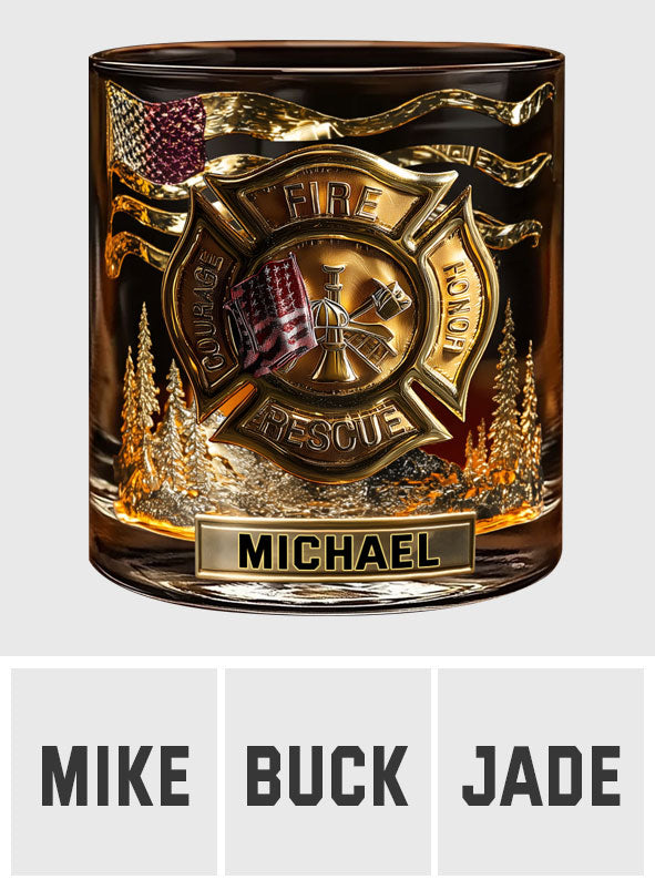 Pompier courageux - Verre à whisky personnalisé pour pompier